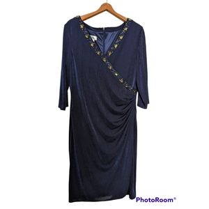 PATRA Navy Dress with Embellishments Size‎ 14